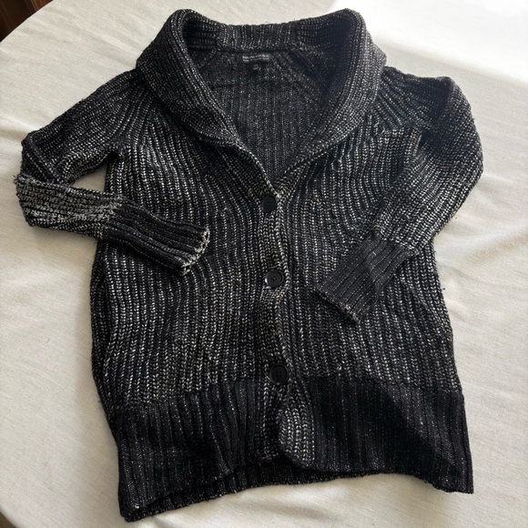 Banana Republic Black Wool Blend Shawl Collar Sweater XS - Picture 1 of 7
